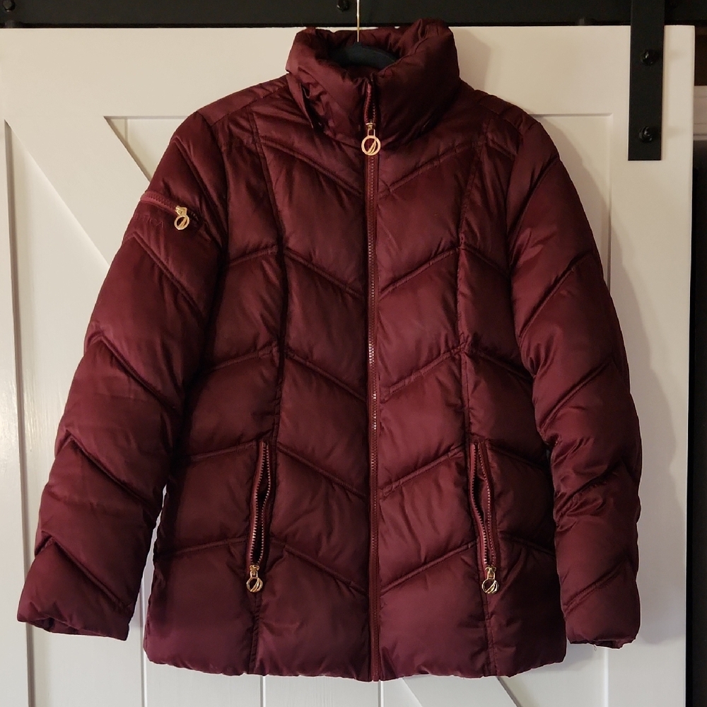 Nautica Women's Deep Red Puffer Jacket